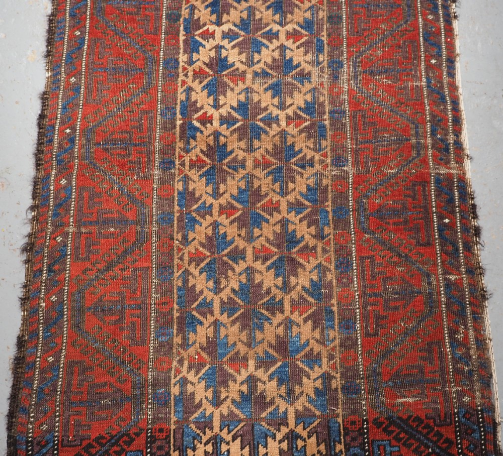 ANTIQUE TRIBAL BALUCH RUG WITH SUPERB COLOUR, CIRCA 1880. View IV