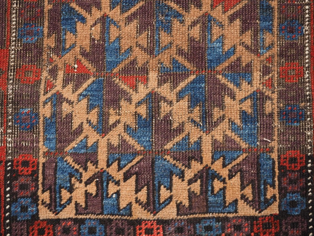 ANTIQUE TRIBAL BALUCH RUG WITH SUPERB COLOUR, CIRCA 1880. View IX
