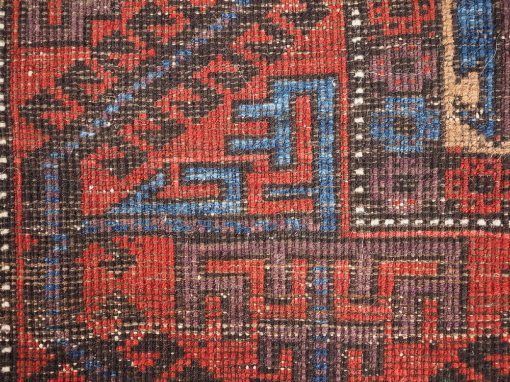 ANTIQUE TRIBAL BALUCH RUG WITH SUPERB COLOUR, CIRCA 1880. View XI