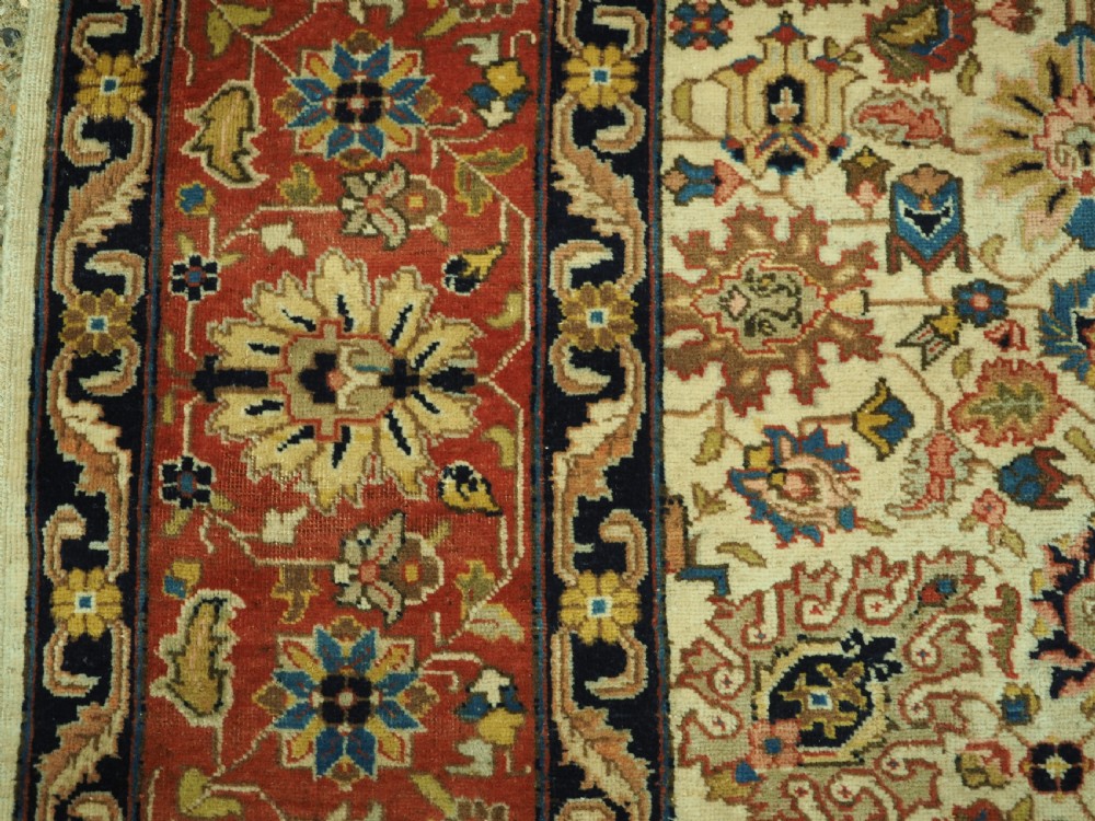 ANTIQUE TABRIZ CARPET, IVORY GROUND WITH SOFT PASTEL COLOURS, CIRCA 1920. View IX