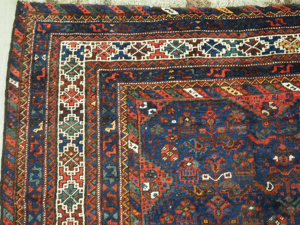 ANTIQUE TRIBAL KHAMSEH BIRD CARPET, EXCELLENT EXAMPLE, CIRCA 1900. View VI