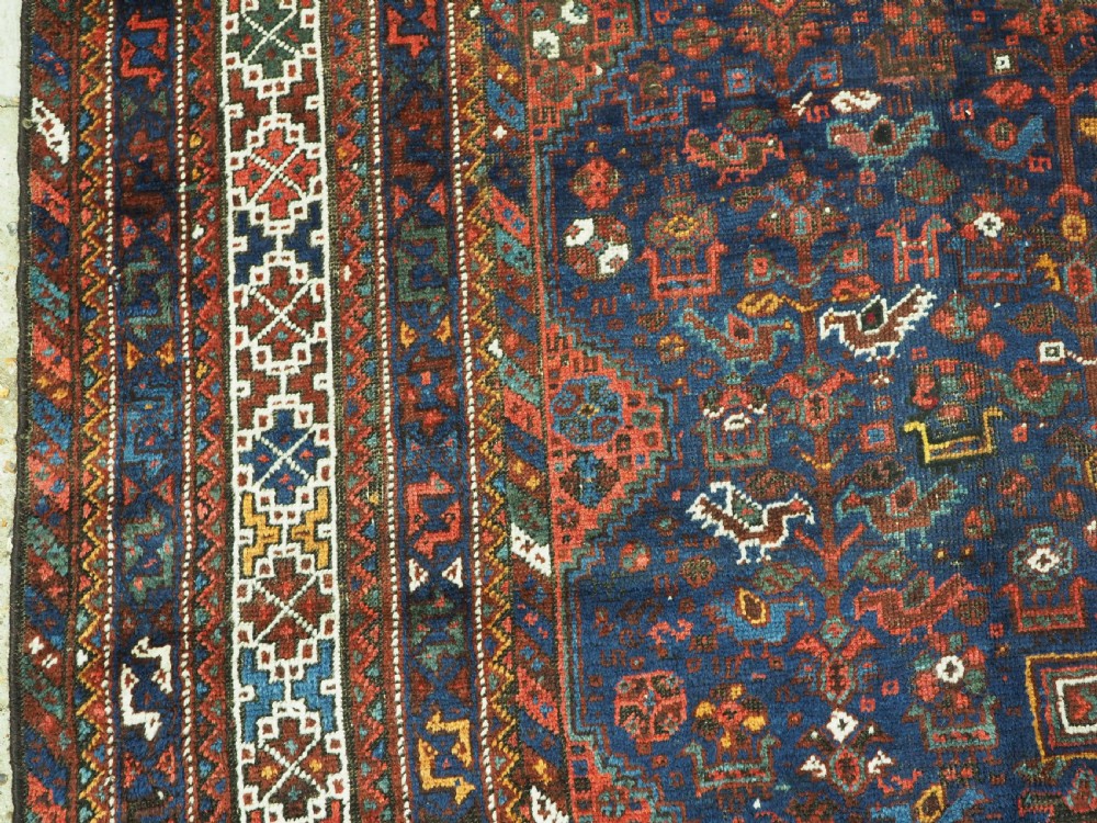 ANTIQUE TRIBAL KHAMSEH BIRD CARPET, EXCELLENT EXAMPLE, CIRCA 1900. View VII
