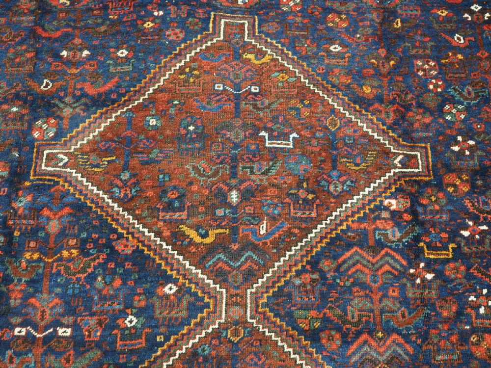 ANTIQUE TRIBAL KHAMSEH BIRD CARPET, EXCELLENT EXAMPLE, CIRCA 1900. View VIII