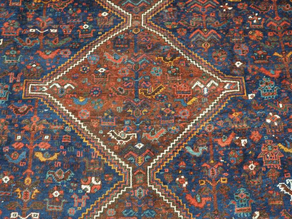 ANTIQUE TRIBAL KHAMSEH BIRD CARPET, EXCELLENT EXAMPLE, CIRCA 1900. View IX
