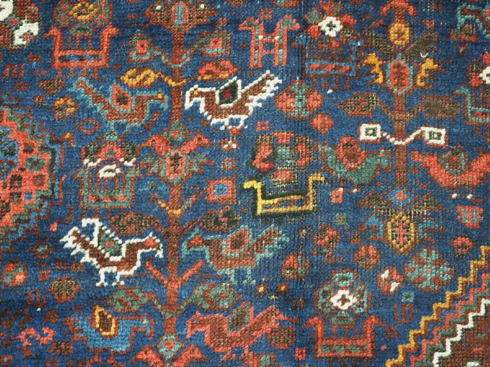 ANTIQUE TRIBAL KHAMSEH BIRD CARPET, EXCELLENT EXAMPLE, CIRCA 1900. View XIII