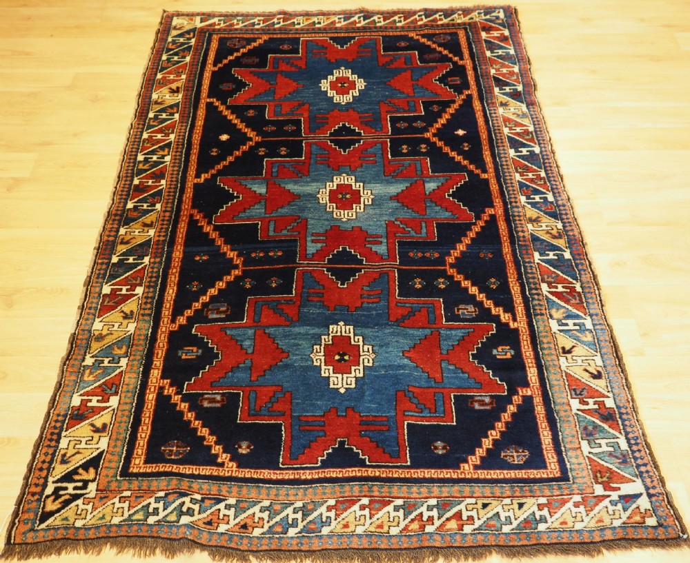 ANTIQUE CAUCASIAN DERBENT RUG WITH SUPERB COLOUR, CIRCA 1900.