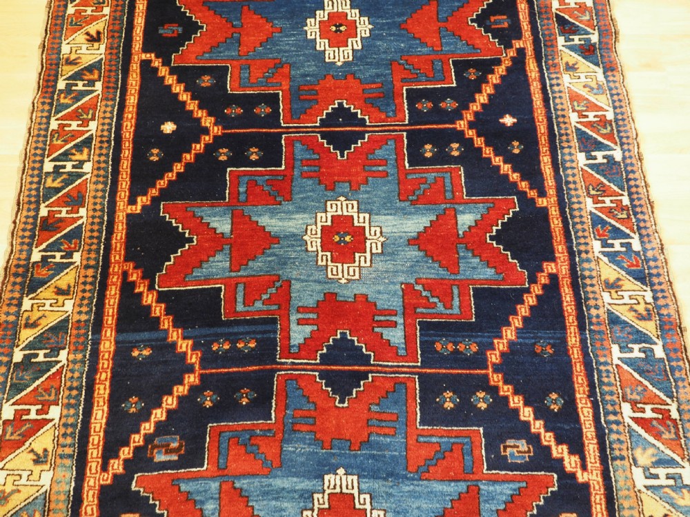 ANTIQUE CAUCASIAN DERBENT RUG WITH SUPERB COLOUR, CIRCA 1900. View IV