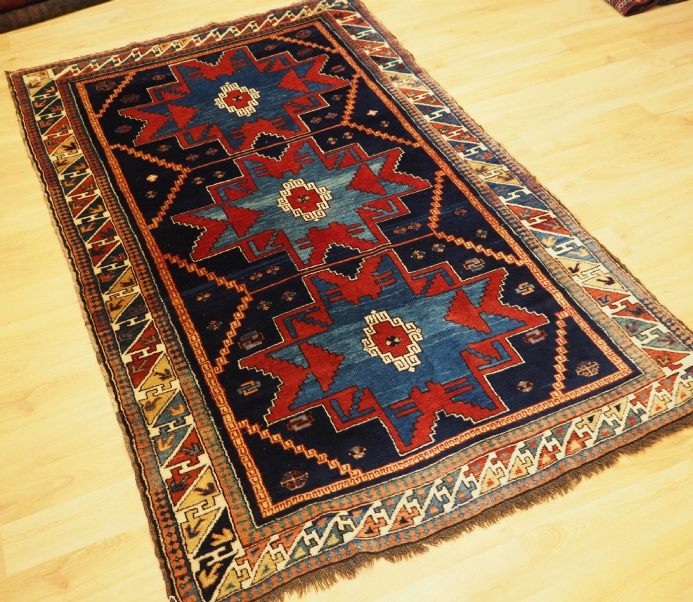 ANTIQUE CAUCASIAN DERBENT RUG WITH SUPERB COLOUR, CIRCA 1900. View XII