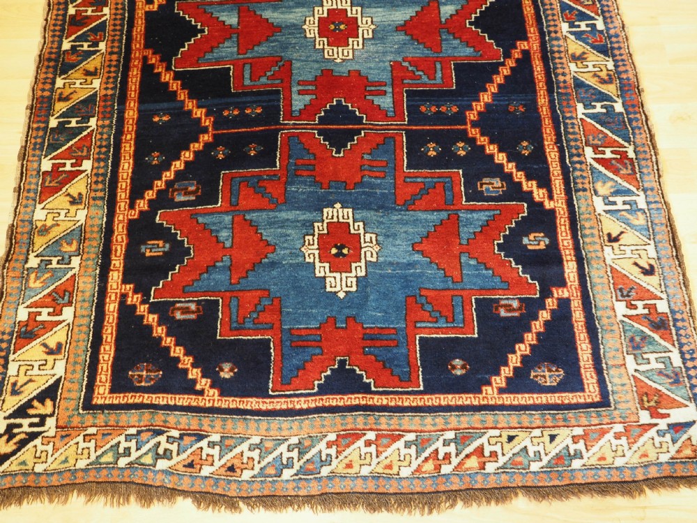 ANTIQUE CAUCASIAN DERBENT RUG WITH SUPERB COLOUR, CIRCA 1900. View XV