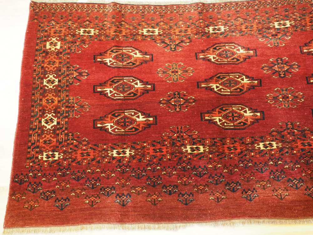 ANTIQUE ERSARI TURKMEN 9 GUL CHUVAL, GREAT CONDITION, CIRCA 1900. View II