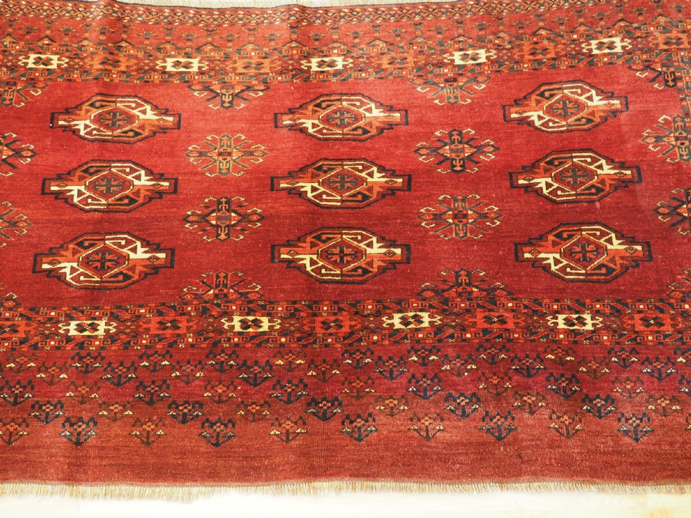 ANTIQUE ERSARI TURKMEN 9 GUL CHUVAL, GREAT CONDITION, CIRCA 1900. View III