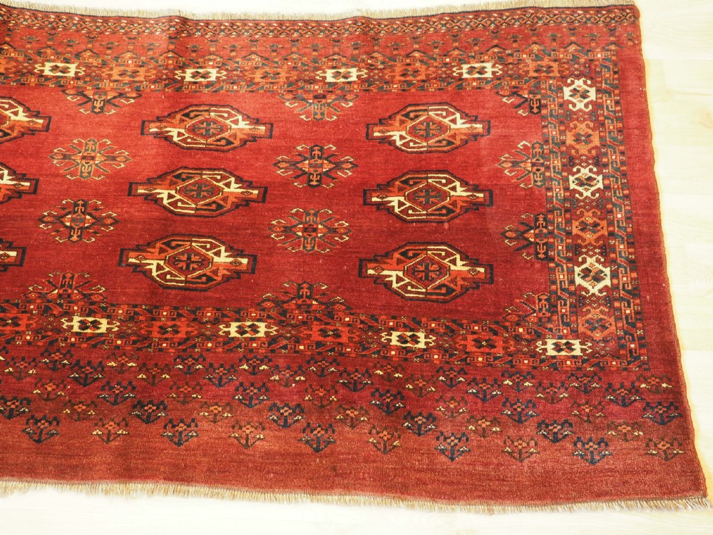ANTIQUE ERSARI TURKMEN 9 GUL CHUVAL, GREAT CONDITION, CIRCA 1900. View IV