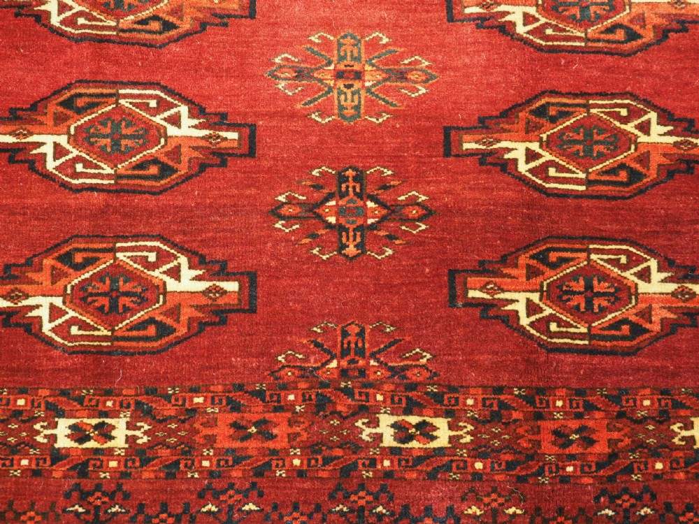 ANTIQUE ERSARI TURKMEN 9 GUL CHUVAL, GREAT CONDITION, CIRCA 1900. View VI