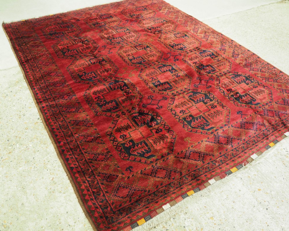 ANTIQUE AFGHAN ERSARI VILLAGE CARPET, OUTSTANDING EXAMPLE, CIRCA 1900.
