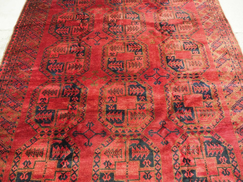 ANTIQUE AFGHAN ERSARI VILLAGE CARPET, OUTSTANDING EXAMPLE, CIRCA 1900. View V