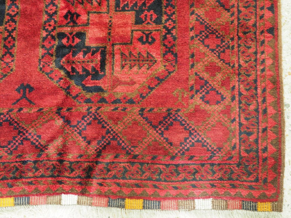 ANTIQUE AFGHAN ERSARI VILLAGE CARPET, OUTSTANDING EXAMPLE, CIRCA 1900. View VIII