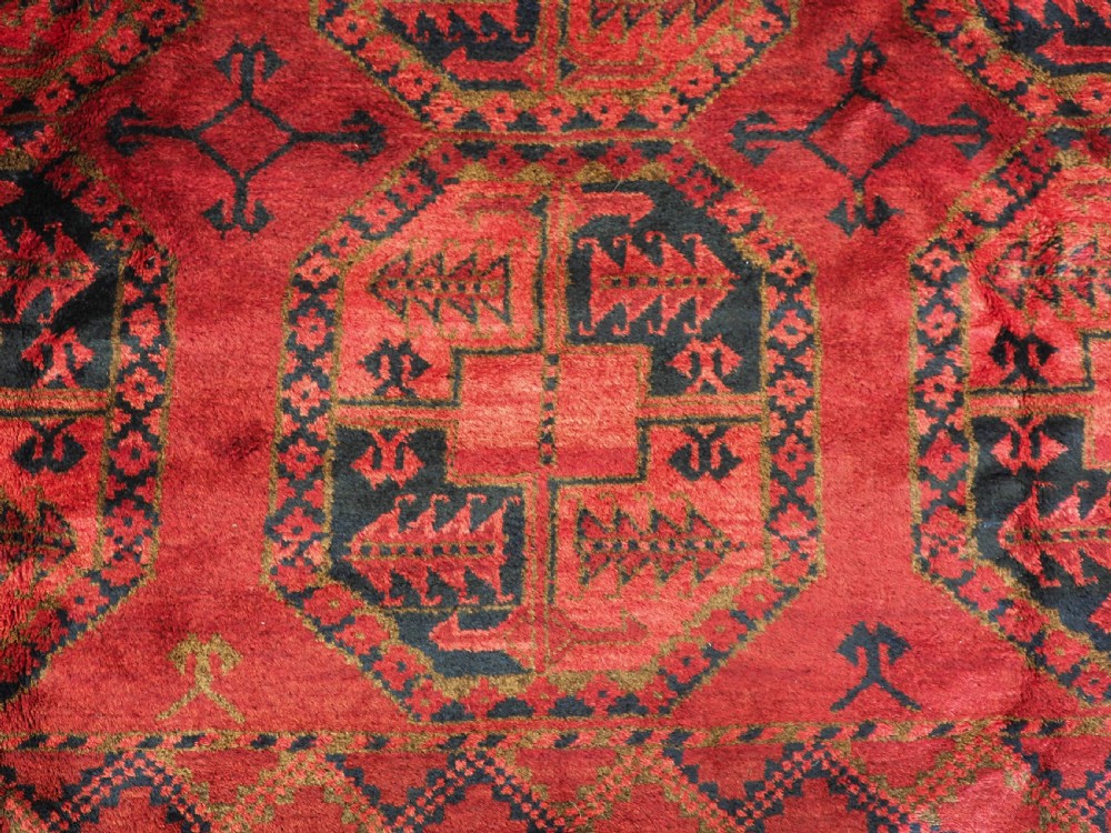 ANTIQUE AFGHAN ERSARI VILLAGE CARPET, OUTSTANDING EXAMPLE, CIRCA 1900. View X