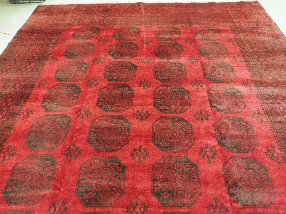 OLD AFGHAN VILLAGE CARPET, LARGE ROOM SIZE, CIRCA 1930. View III