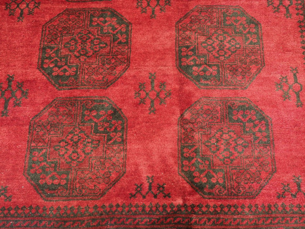 OLD AFGHAN VILLAGE CARPET, LARGE ROOM SIZE, CIRCA 1930. View IX