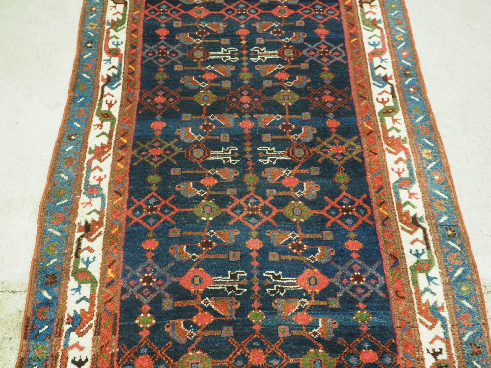 ANTIQUE HAMADAN RUNNER, LARGE SIZE & HARD WEARING, CIRCA 1920. View V