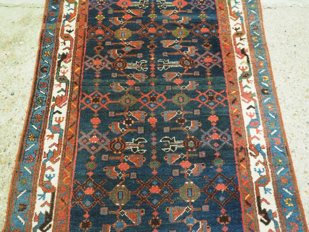 ANTIQUE HAMADAN RUNNER, LARGE SIZE & HARD WEARING, CIRCA 1920. View VI