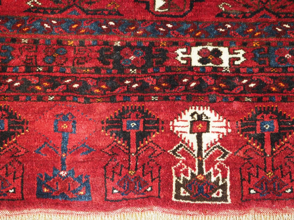 ANTIQUE ERSARI TURKMEN 9 GUL CHUVAL, PROBABLY KIZIL AYAK, CIRCA 1900. View VII
