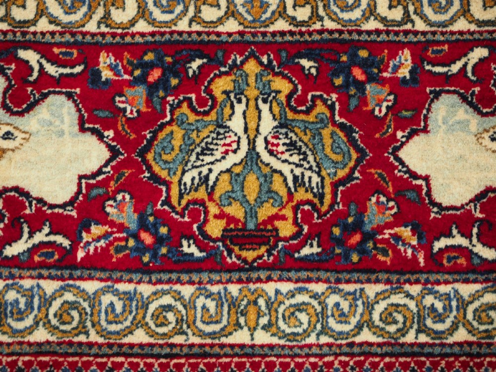 OLD TABRIZ RUG WITH HUNTING DESIGN ON A GREEN GROUND, CIRCA 1930. View XI