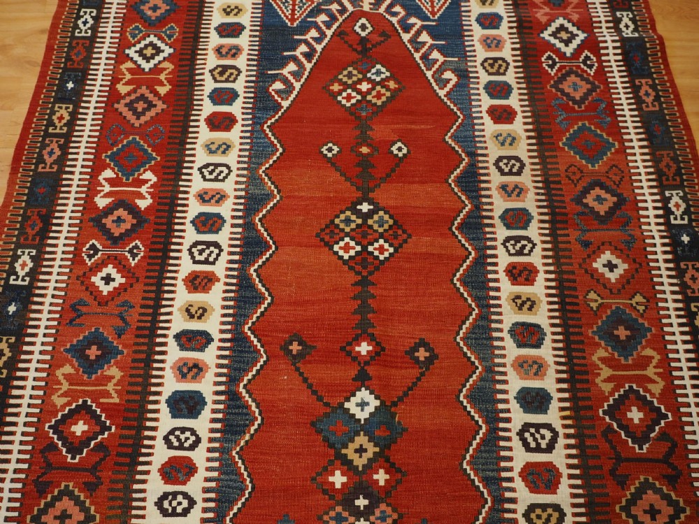 ANTIQUE TURKISH OBRUK PRAYER KILIM, OUTSTANDING CONDITION, CIRCA 1900. View IV