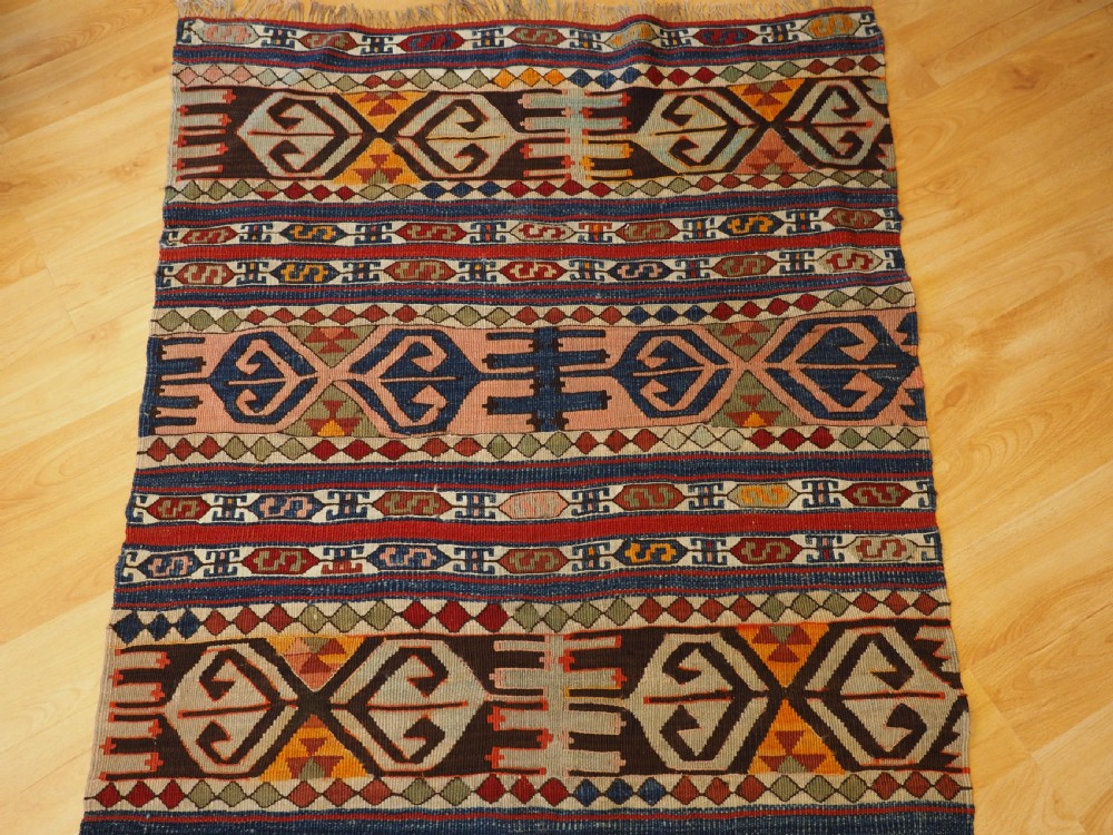 ANTIQUE TURKISH MALATYA REGION KILIM RUNNER WITH BANDED DESIGN, CIRCA 1900/20. View III