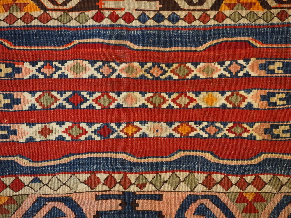 ANTIQUE TURKISH MALATYA REGION KILIM RUNNER WITH BANDED DESIGN, CIRCA 1900/20. View VIII