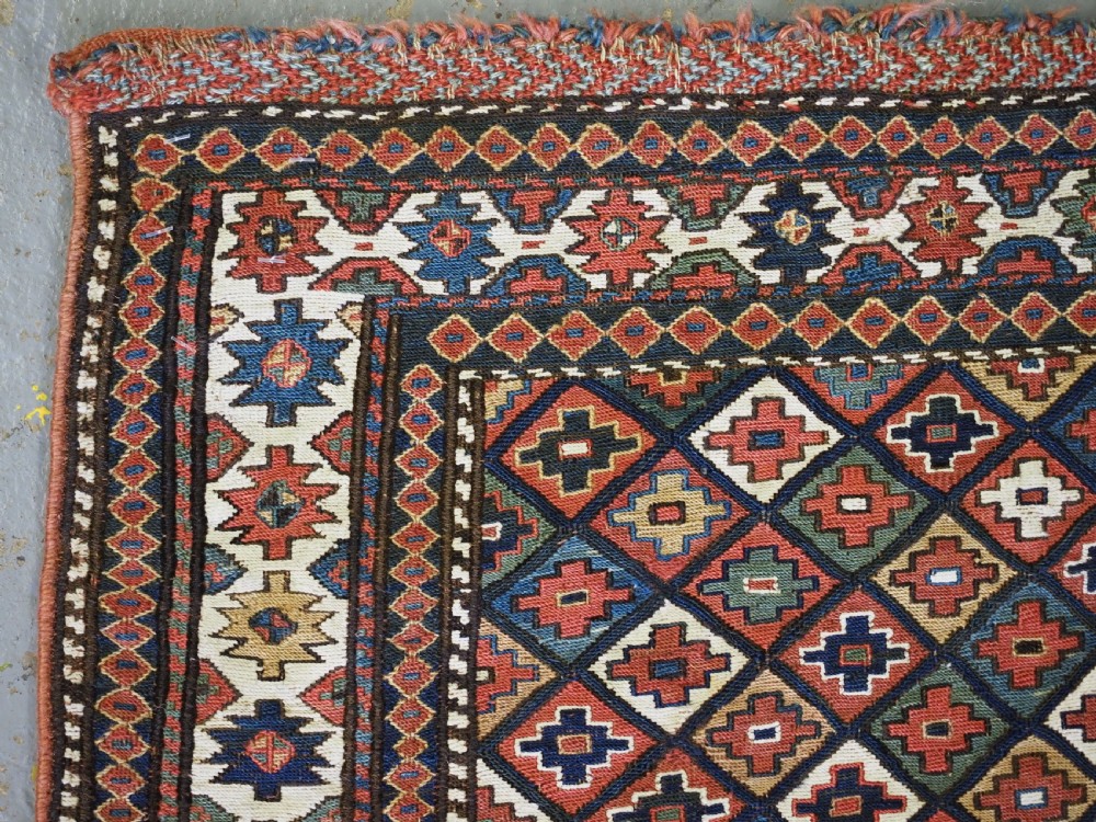 ANTIQUE SHAHSAVAN BAG FACE IN SOUMAK TECHNIQUE, CIRCA 1880. View II