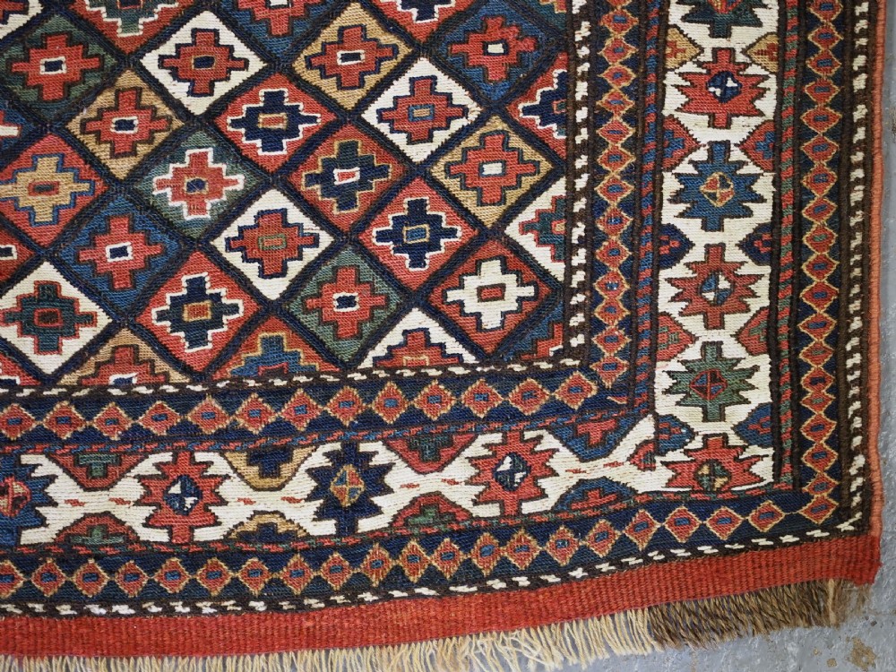 ANTIQUE SHAHSAVAN BAG FACE IN SOUMAK TECHNIQUE, CIRCA 1880. View V