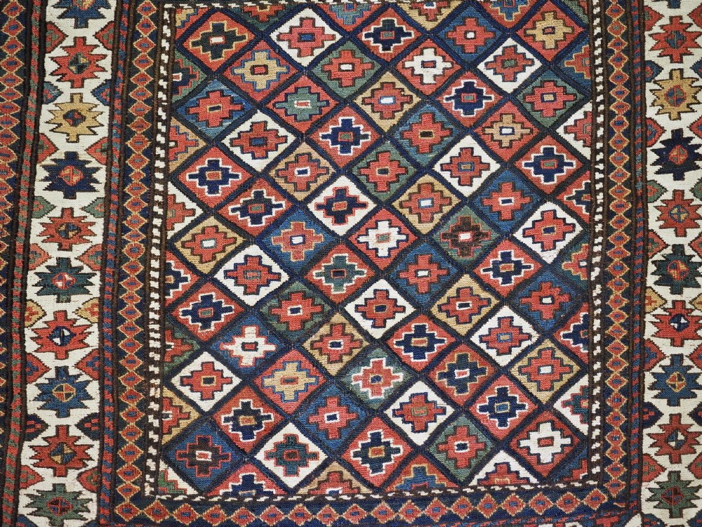 ANTIQUE SHAHSAVAN BAG FACE IN SOUMAK TECHNIQUE, CIRCA 1880. View VI