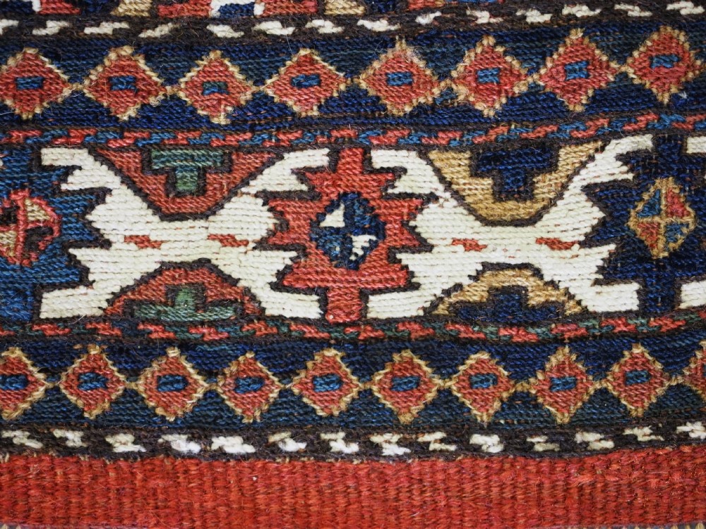 ANTIQUE SHAHSAVAN BAG FACE IN SOUMAK TECHNIQUE, CIRCA 1880. View IX