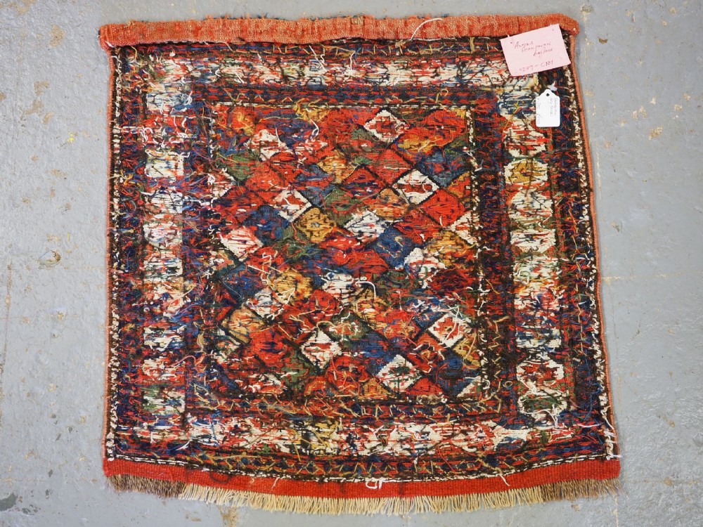 ANTIQUE SHAHSAVAN BAG FACE IN SOUMAK TECHNIQUE, CIRCA 1880. View X