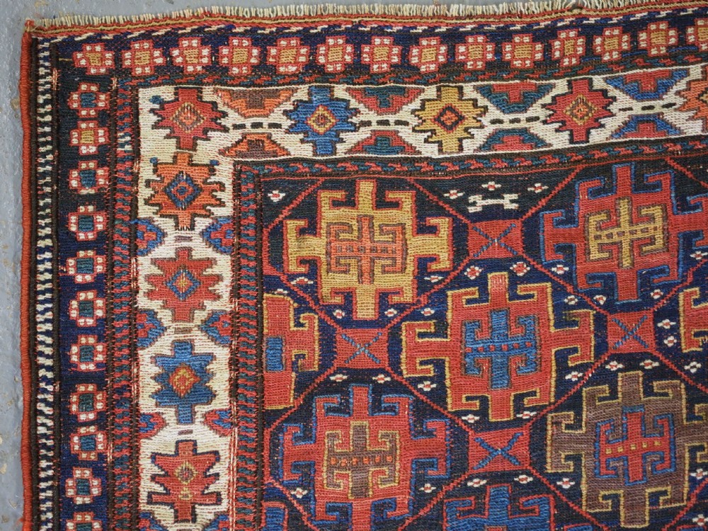 ANTIQUE SHAHSAVAN BAG FACE IN SOUMAK TECHNIQUE, CIRCA 1880. View II