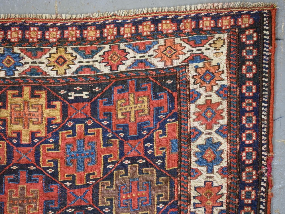 ANTIQUE SHAHSAVAN BAG FACE IN SOUMAK TECHNIQUE, CIRCA 1880. View III