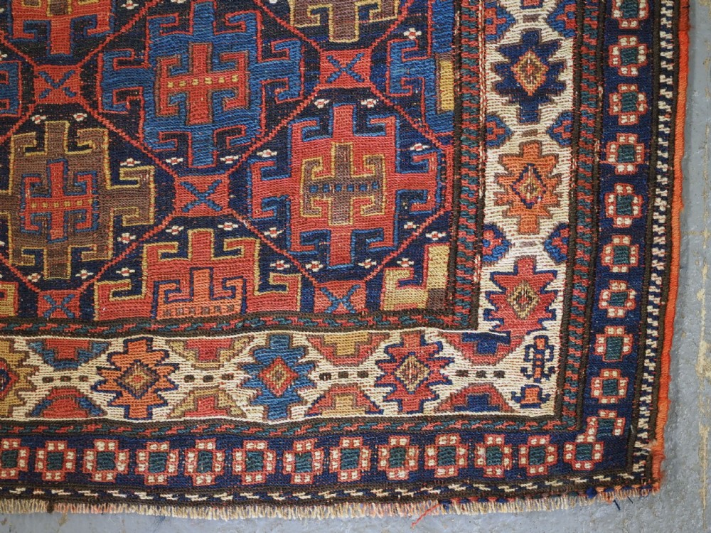 ANTIQUE SHAHSAVAN BAG FACE IN SOUMAK TECHNIQUE, CIRCA 1880. View V
