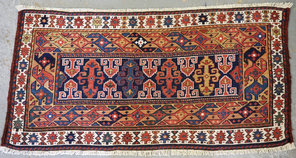 ANTIQUE SHAHSAVAN MAFRASH PANEL IN SOUMAK TECHNIQUE, CIRCA 1880.