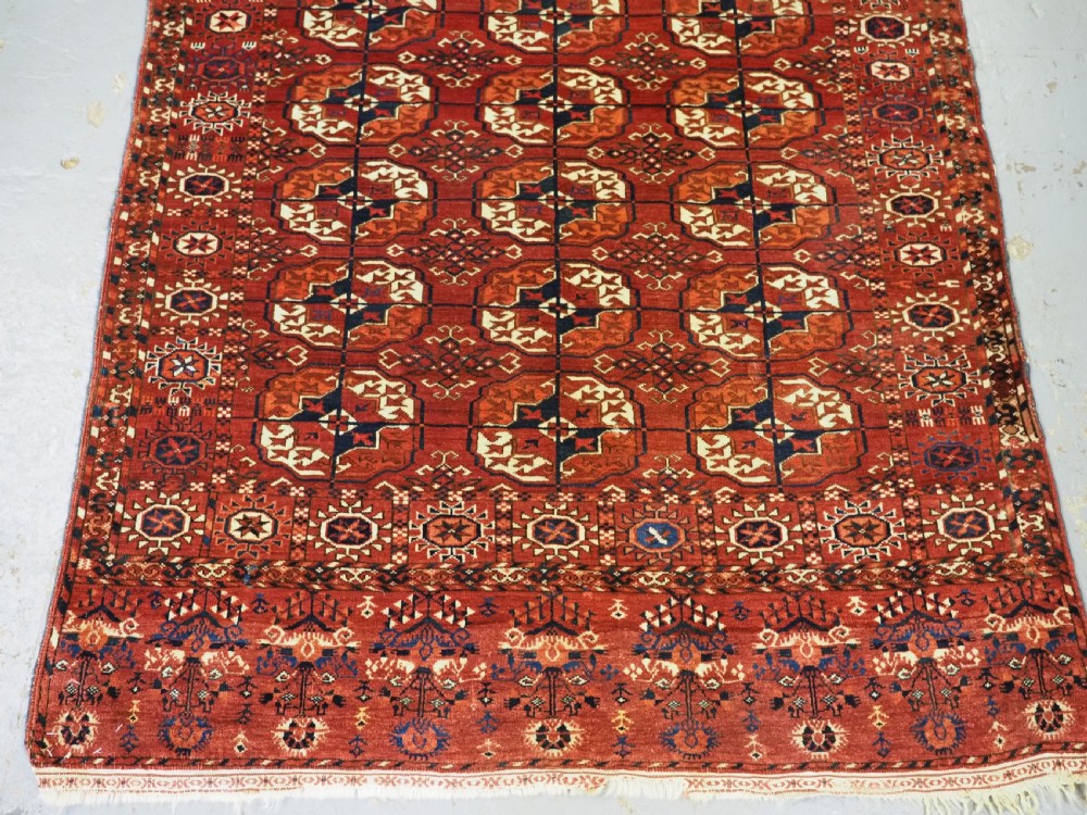 ANTIQUE TEKKE TURKMEN 'DIP KHALI' RUG, SUPERB SOFT WOOL, 2ND HALF 19TH CENTURY. View IV