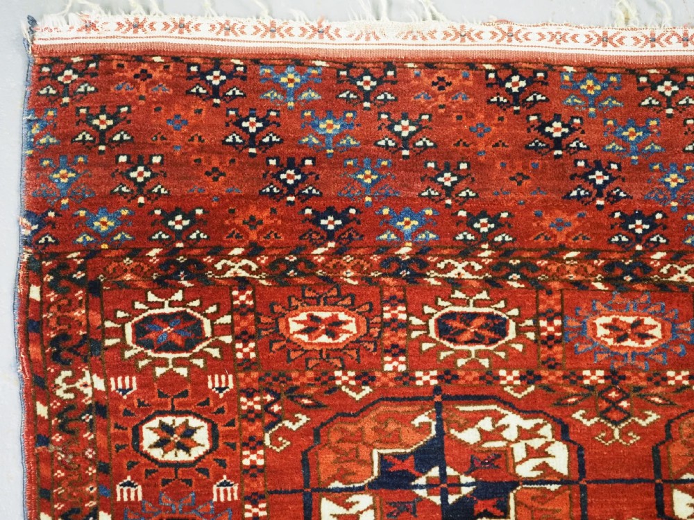 ANTIQUE TEKKE TURKMEN 'DIP KHALI' RUG, SUPERB SOFT WOOL, 2ND HALF 19TH CENTURY. View V