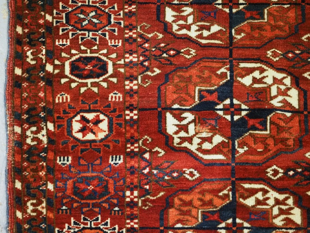 ANTIQUE TEKKE TURKMEN 'DIP KHALI' RUG, SUPERB SOFT WOOL, 2ND HALF 19TH CENTURY. View VI