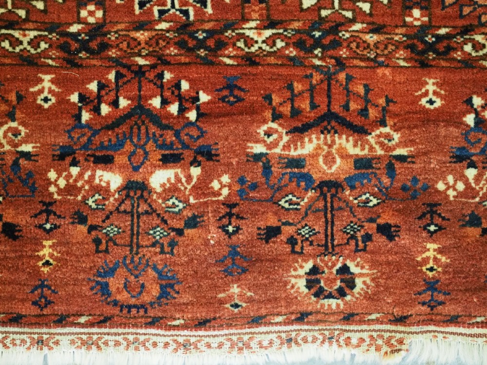 ANTIQUE TEKKE TURKMEN 'DIP KHALI' RUG, SUPERB SOFT WOOL, 2ND HALF 19TH CENTURY. View IX