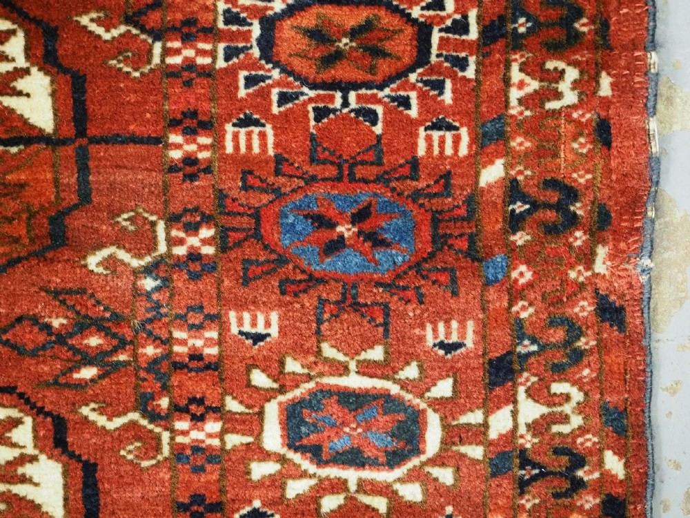 ANTIQUE TEKKE TURKMEN 'DIP KHALI' RUG, SUPERB SOFT WOOL, 2ND HALF 19TH CENTURY. View XII