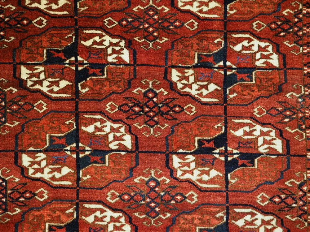 ANTIQUE TEKKE TURKMEN 'DIP KHALI' RUG, SUPERB SOFT WOOL, 2ND HALF 19TH CENTURY. View XIII