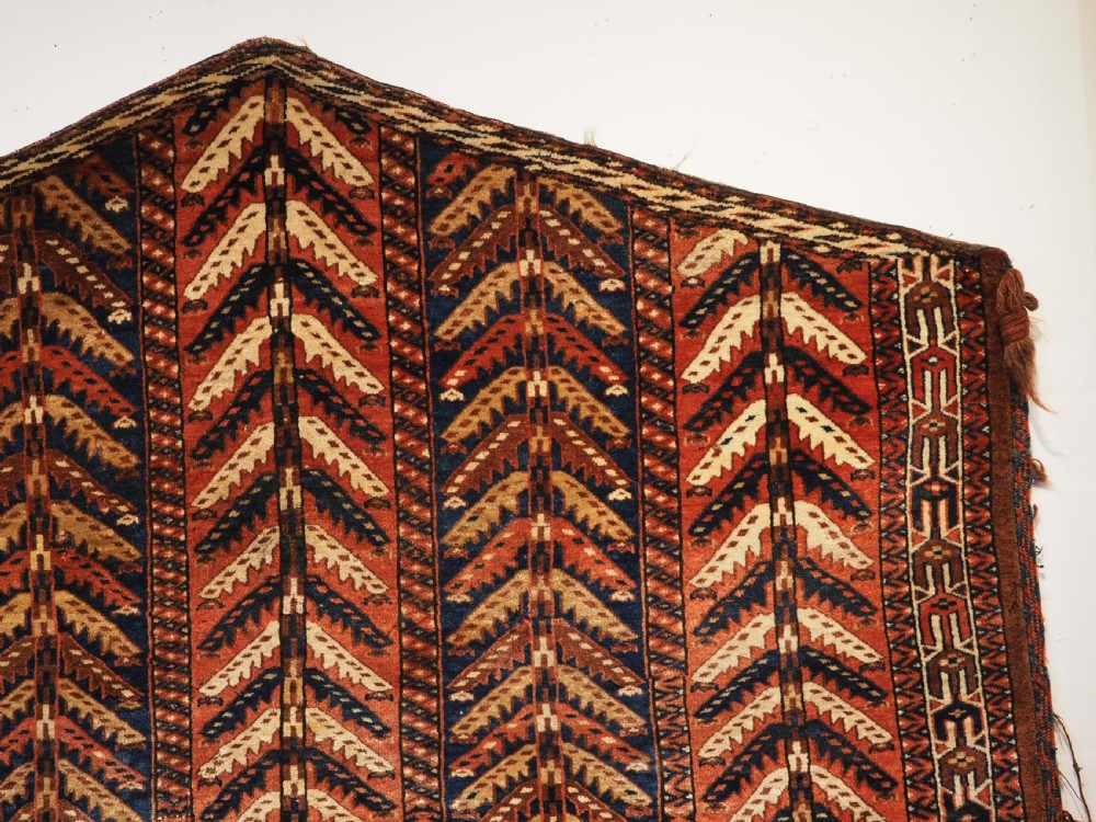 ANTIQUE YOMUT TURKMEN ASMALYK, BRIDAL CAMEL DECORATION, 2ND HALF 19TH CENTURY. View IV