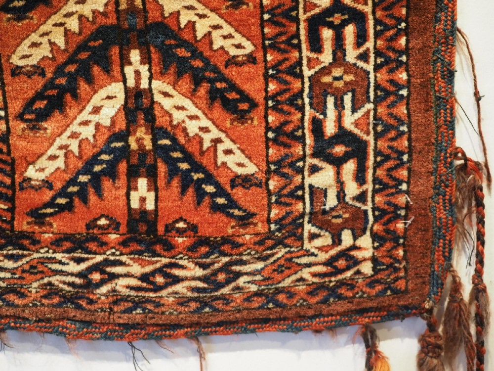 ANTIQUE YOMUT TURKMEN ASMALYK, BRIDAL CAMEL DECORATION, 2ND HALF 19TH CENTURY. View XI