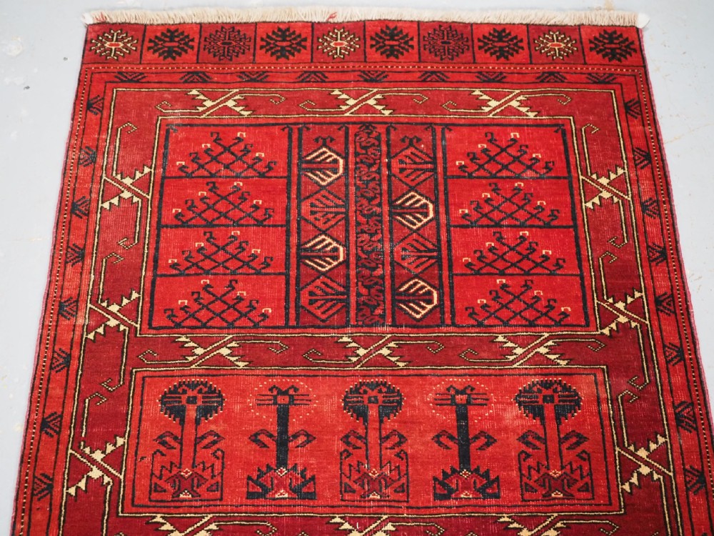 OLD AFGHAN TAGHAN PURDAH ENSI RUG, TREE DESIGN, CIRCA 1920. View III