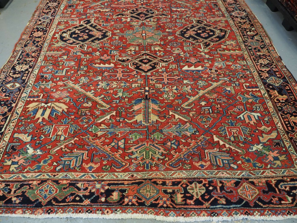 ANTIQUE HERIZ CARPET OF SCARCE DESIGN, EXCELLENT COLOUR, CIRCA 1900. View V