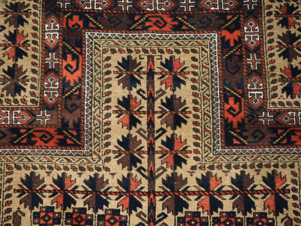 ANTIQUE BALUCH PRAYER RUG, CAMEL GROUND WITH TREE OF LIFE, CIRCA 1900. View VII